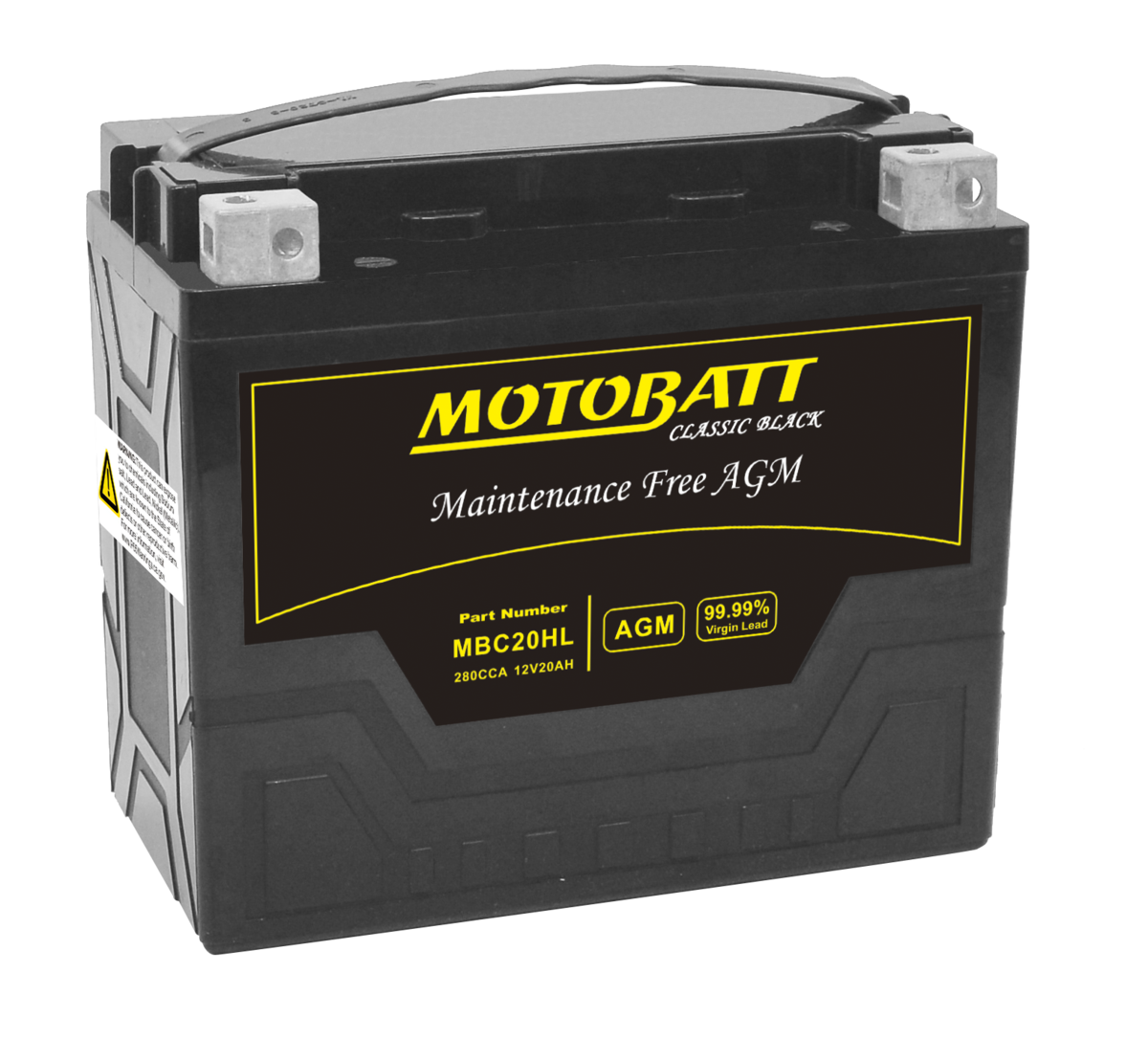 MBC20HL Motobatt Classic Black AGM FA Battery HD Terminal Block - الصورة 7