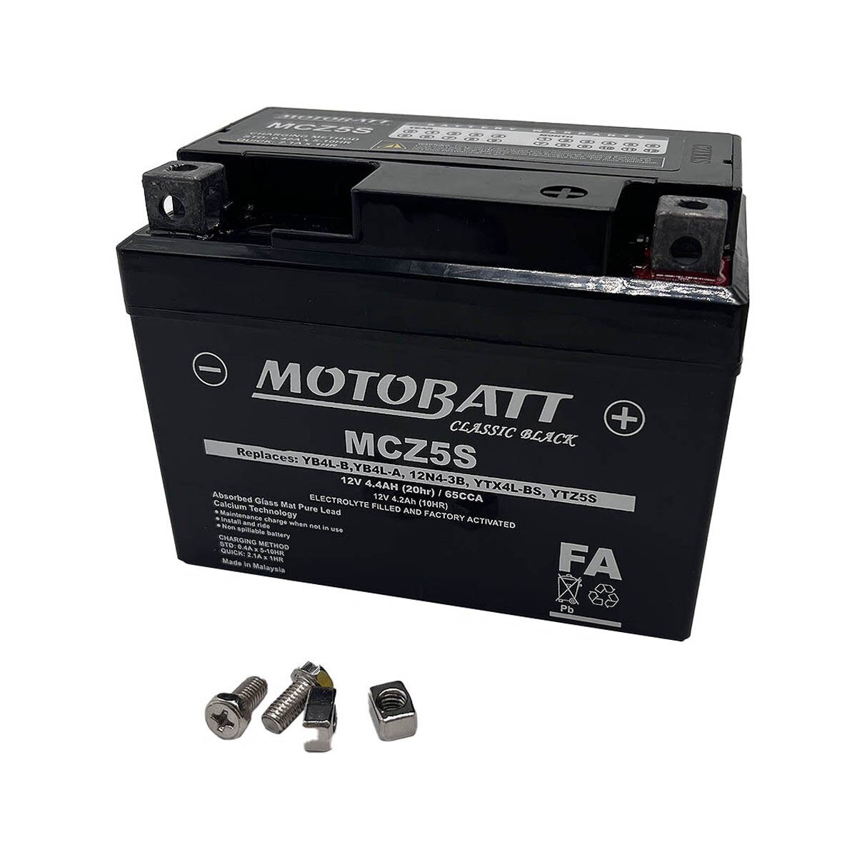MCZ5S Motobatt Classic AGM FA Battery Replaces YTZ5S - الصورة 7