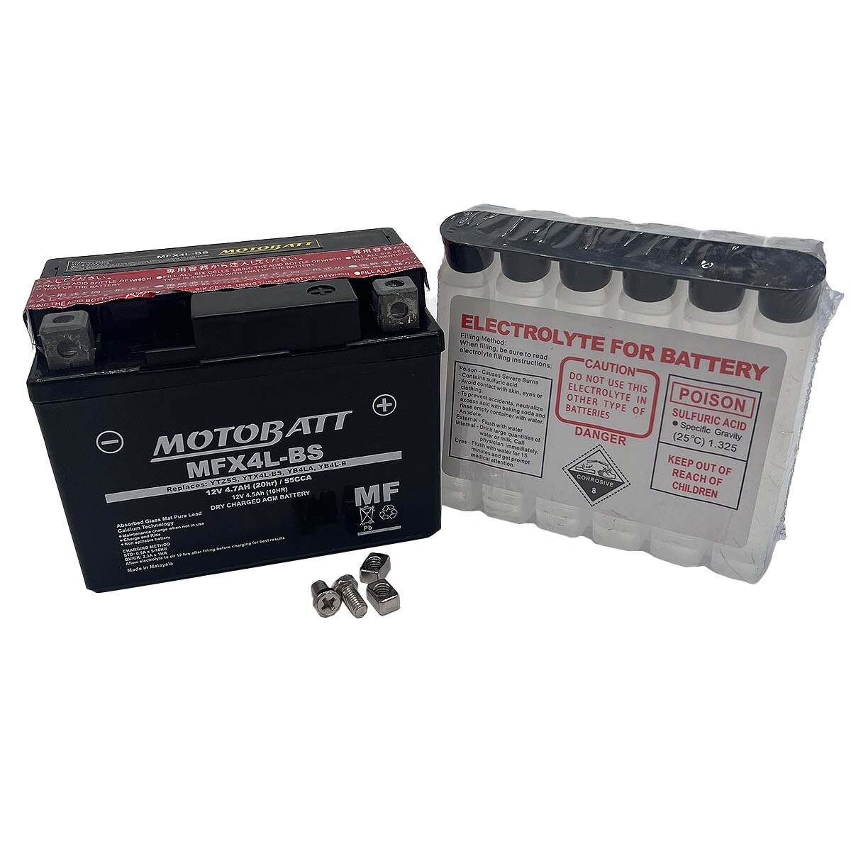 MFX4L-BS Motobatt AGM MF Battery Replaces YTX4L-BS - الصورة 2