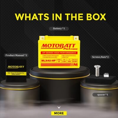 MLX4U-HP Motobatt LifePo4 Lithium Battery Replaces MBTX4U, MBTZ7S, MBTX7U Honda 31500-MKE-A61 Eliiy Power HY85S,