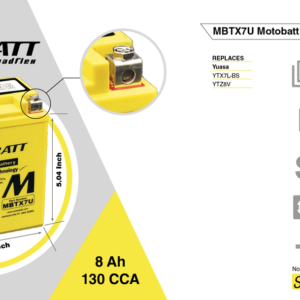 MBTX7U Motobatt 12V AGM Battery